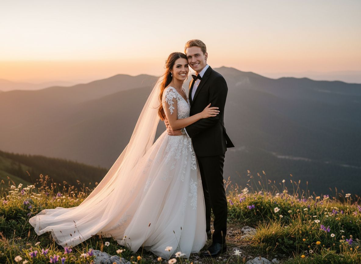 Joyful Bride Groom Embrace Generator